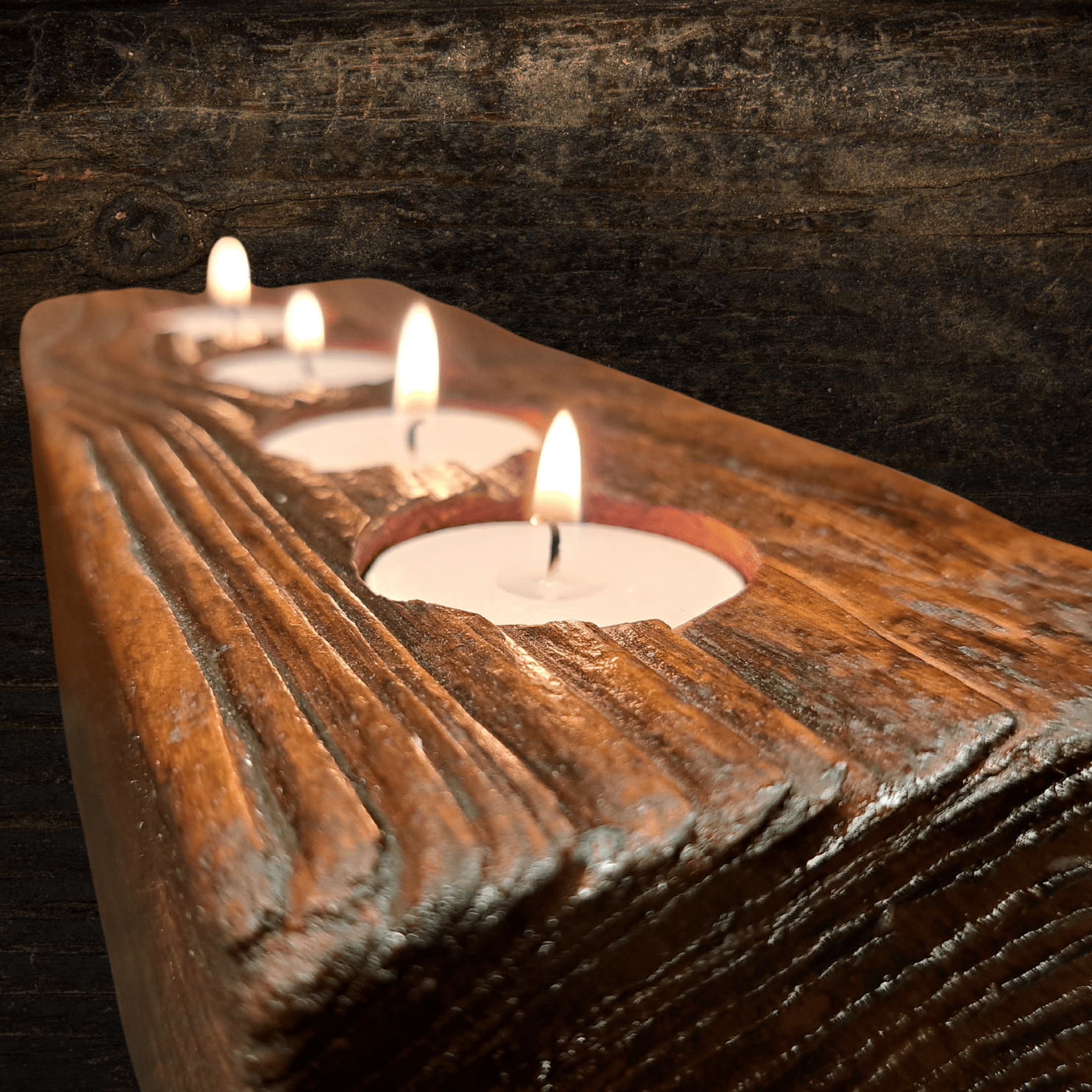 Thames Driftwood Candleholder/Yule Log - Image 3