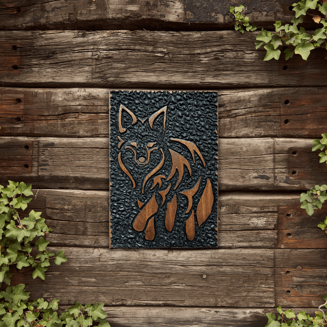 Fox highlights – Hand carved in reclaimed wood - Image 2