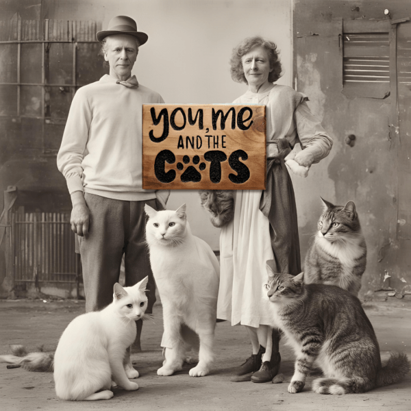 You, me and the cats – Hand carved in reclaimed wood - Image 2