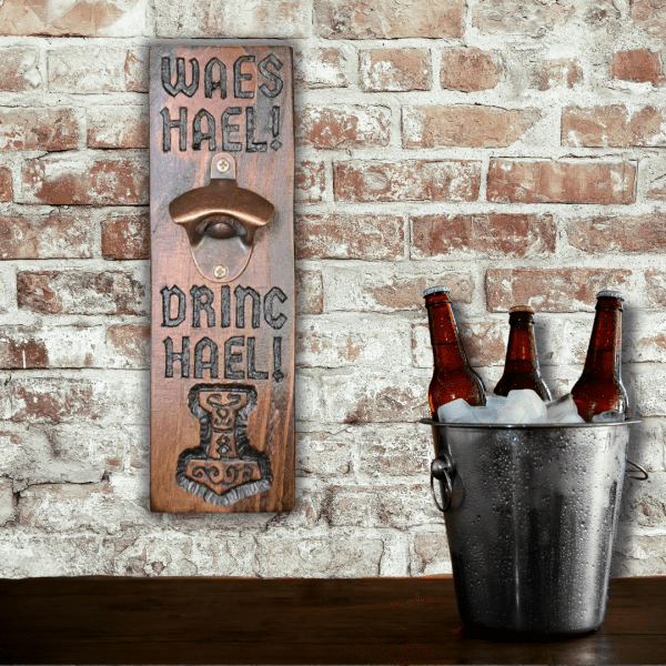 Waes Hael/Drinc Hael - Mjolnir Wall Mounted Bottle Opener - Image 3