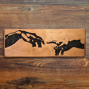 Hand-Carved "Creation of Adam" Hands – Unique Artwork in Repurposed Wood