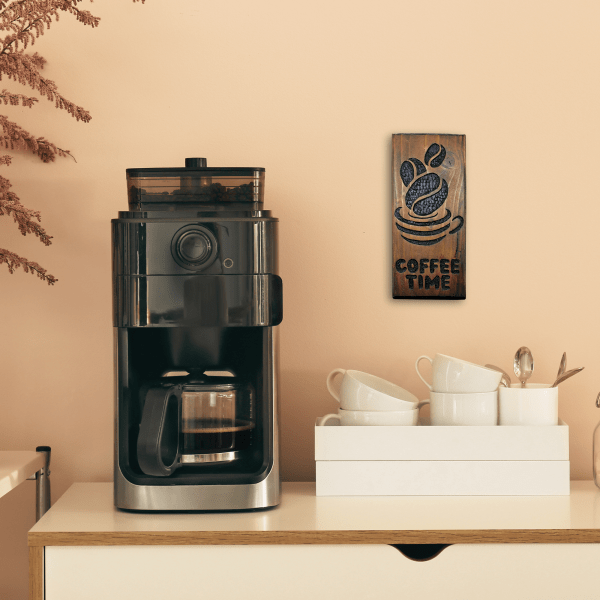 Coffee Time - Hand-carved in recycled wood - Image 2