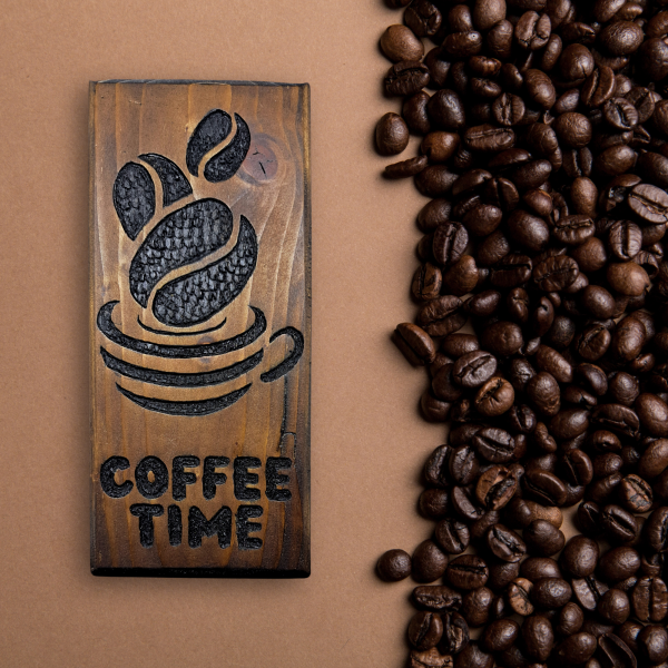 Coffee Time - Hand-carved in recycled wood - Image 3