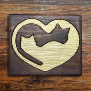 Feline Friends - Hand-carved in repurposed wood