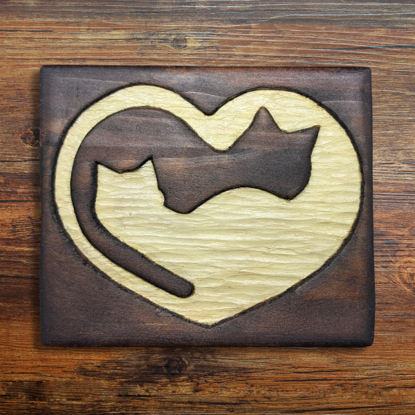 Feline Friends - Hand-carved in repurposed wood