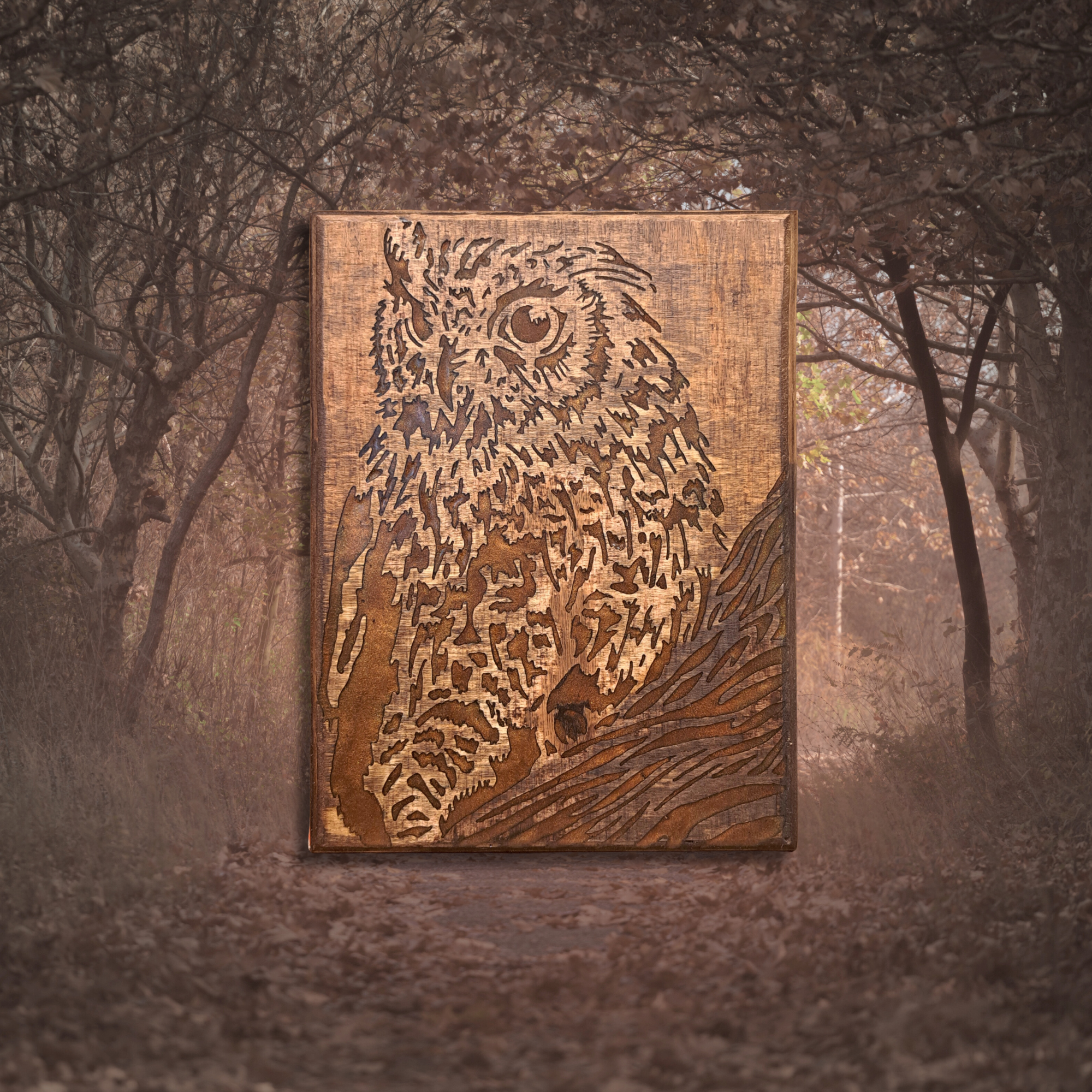 Hand-Carved Owl in Repurposed Wood - Image 2