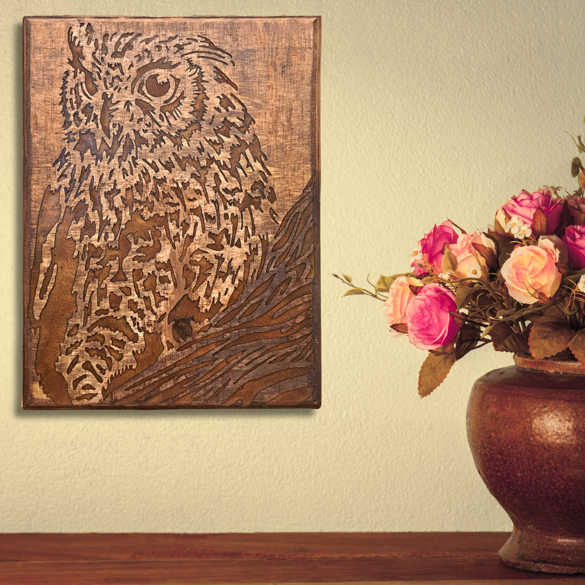 Hand-Carved Owl in Repurposed Wood - Image 3